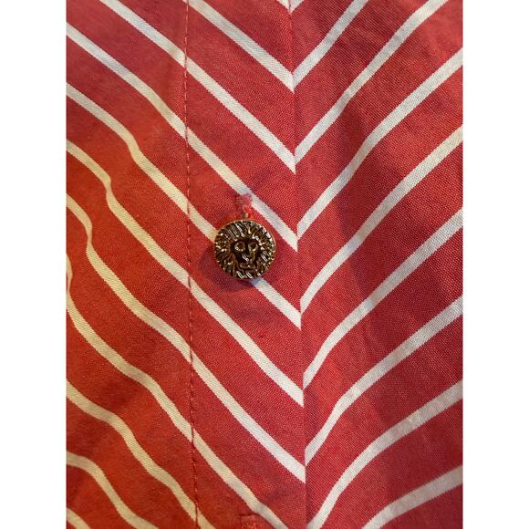 Anne Klein Red & White Diagonal Stripe Bell Sleeve Blouse – Size M - Picture 4 of 6